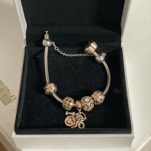 Pandora bracelet with charms